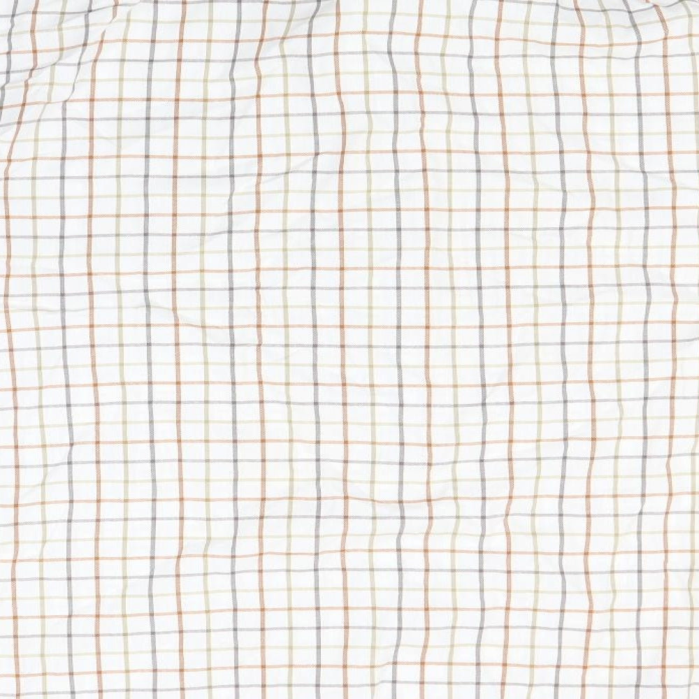 M&S Mens Ivory Gingham   Dress Shirt Size 17