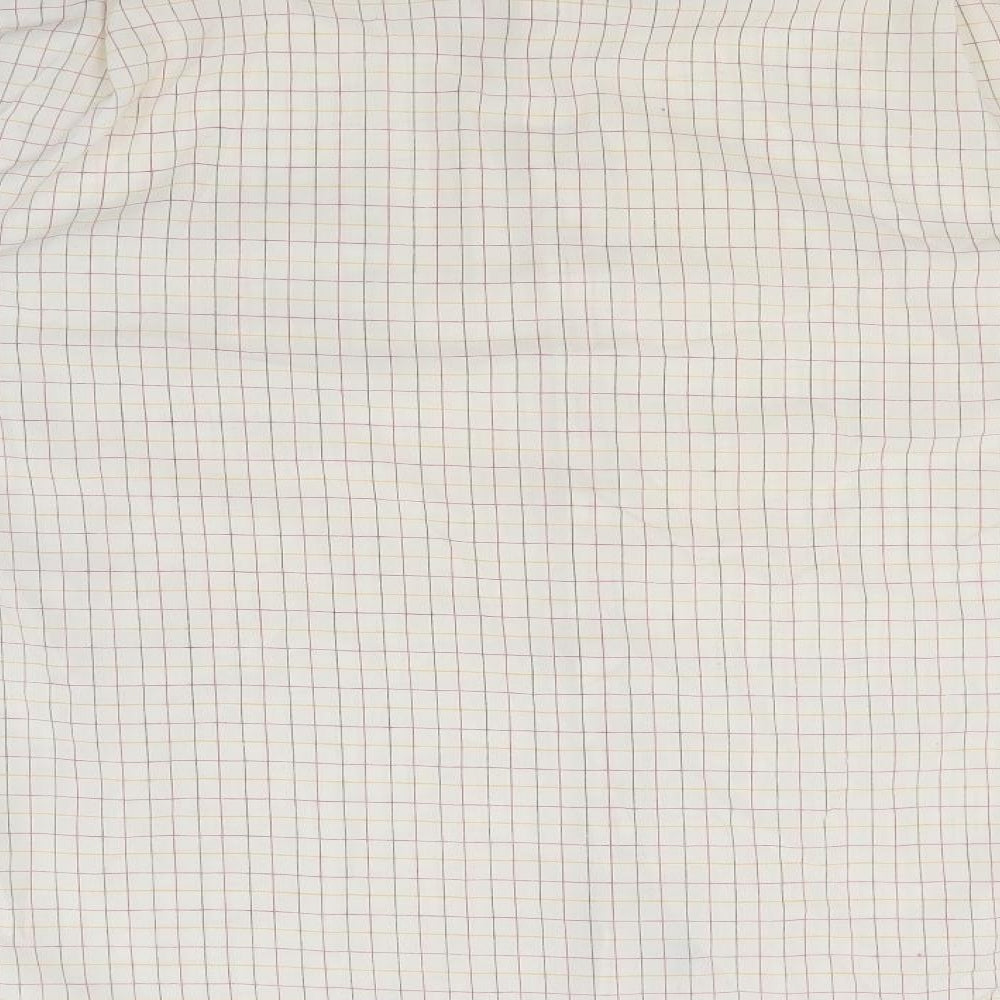 Ex Club Mens Ivory Check   Button-Up Size L