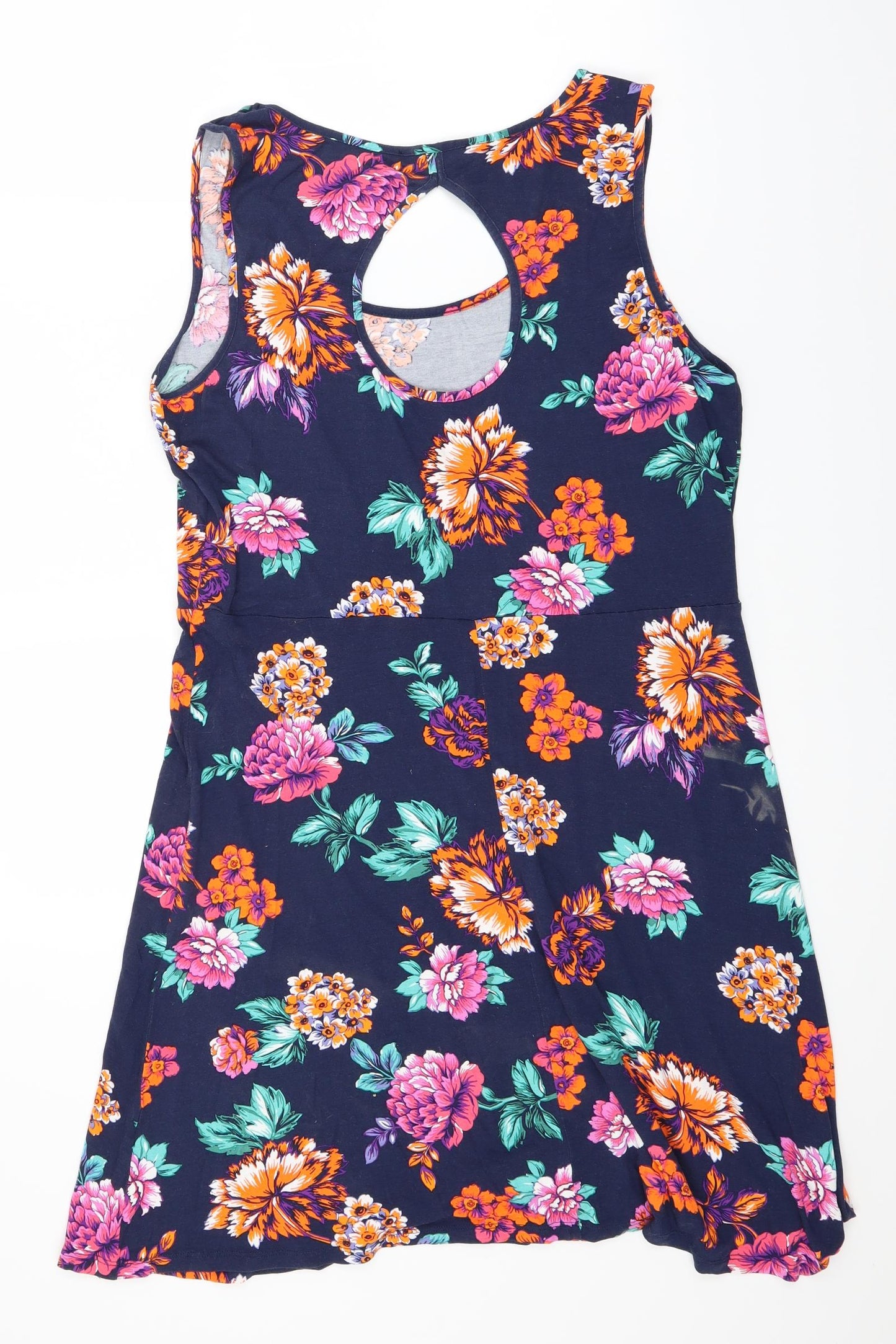 George Womens Blue Floral  Fit & Flare  Size 14
