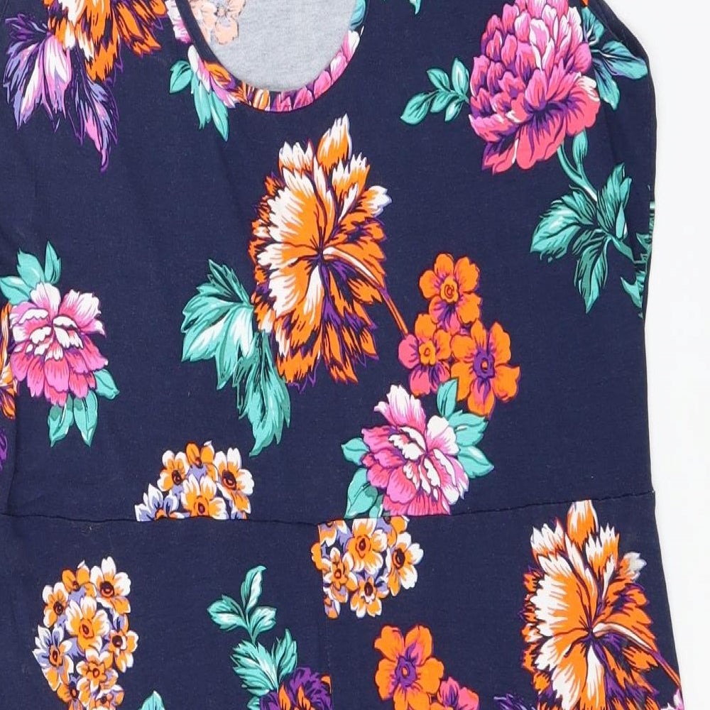 George Womens Blue Floral  Fit & Flare  Size 14