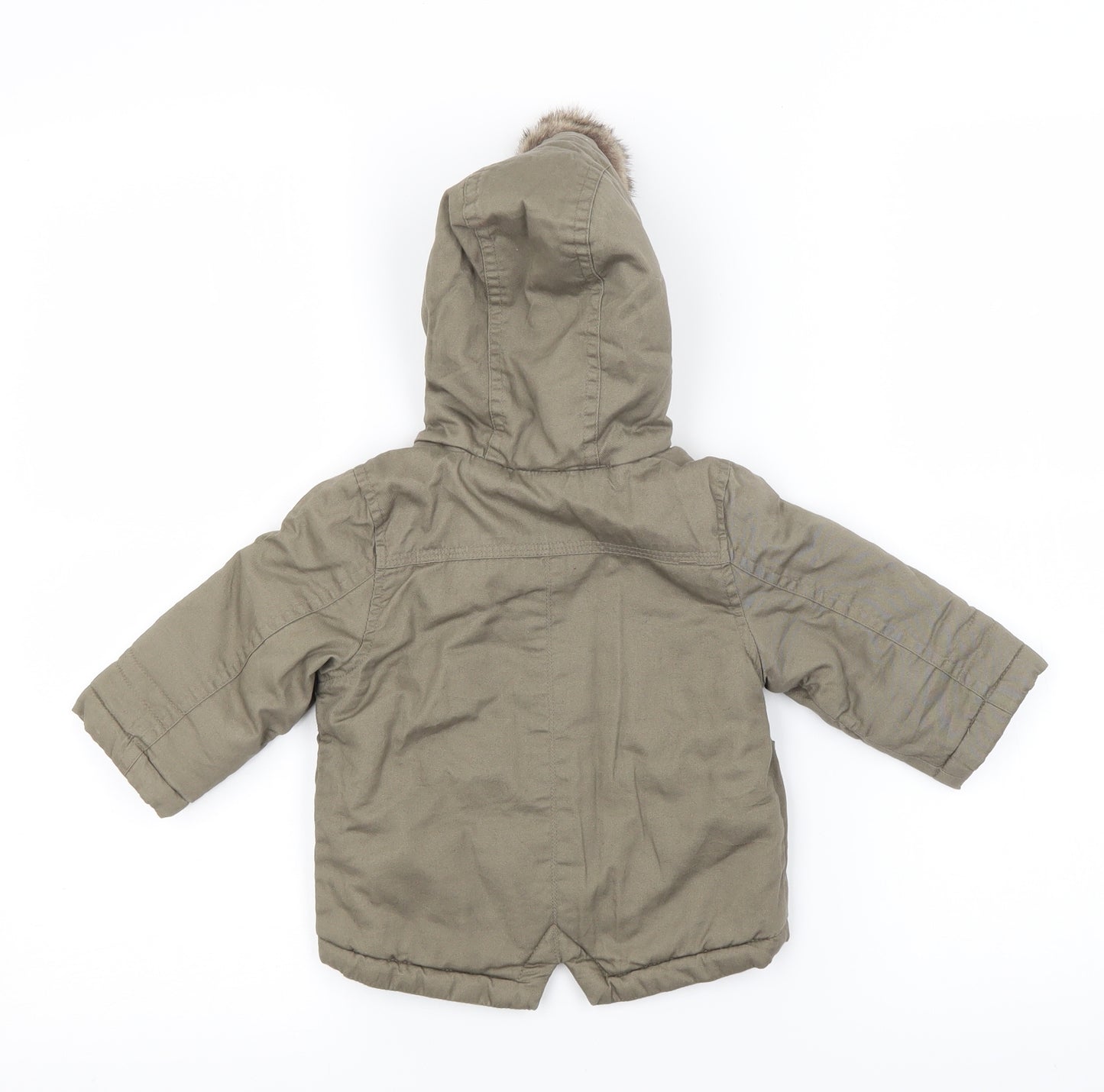 M&S Boys Brown   Parka Coat Size 3-6 Months