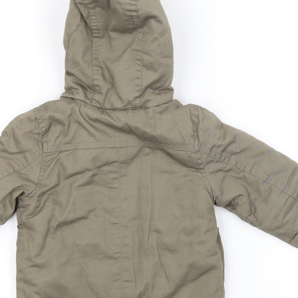 M&S Boys Brown   Parka Coat Size 3-6 Months