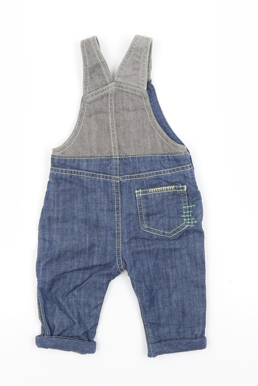 NEXT Baby Blue  Denim Dungaree One-Piece Size 3-6 Months  - Applique