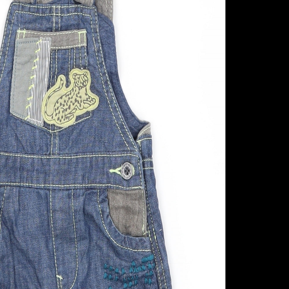 NEXT Baby Blue  Denim Dungaree One-Piece Size 3-6 Months  - Applique
