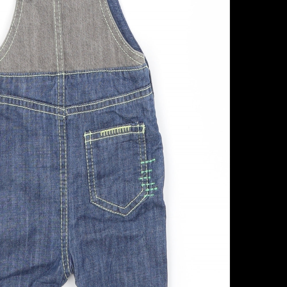 NEXT Baby Blue  Denim Dungaree One-Piece Size 3-6 Months  - Applique