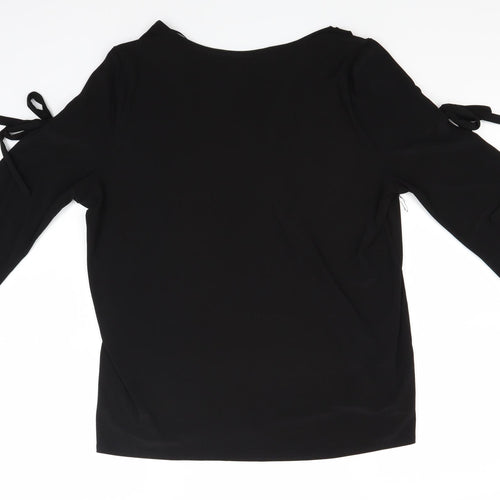 River Island Womens Black   Basic T-Shirt Size 16  - Sleeve slits