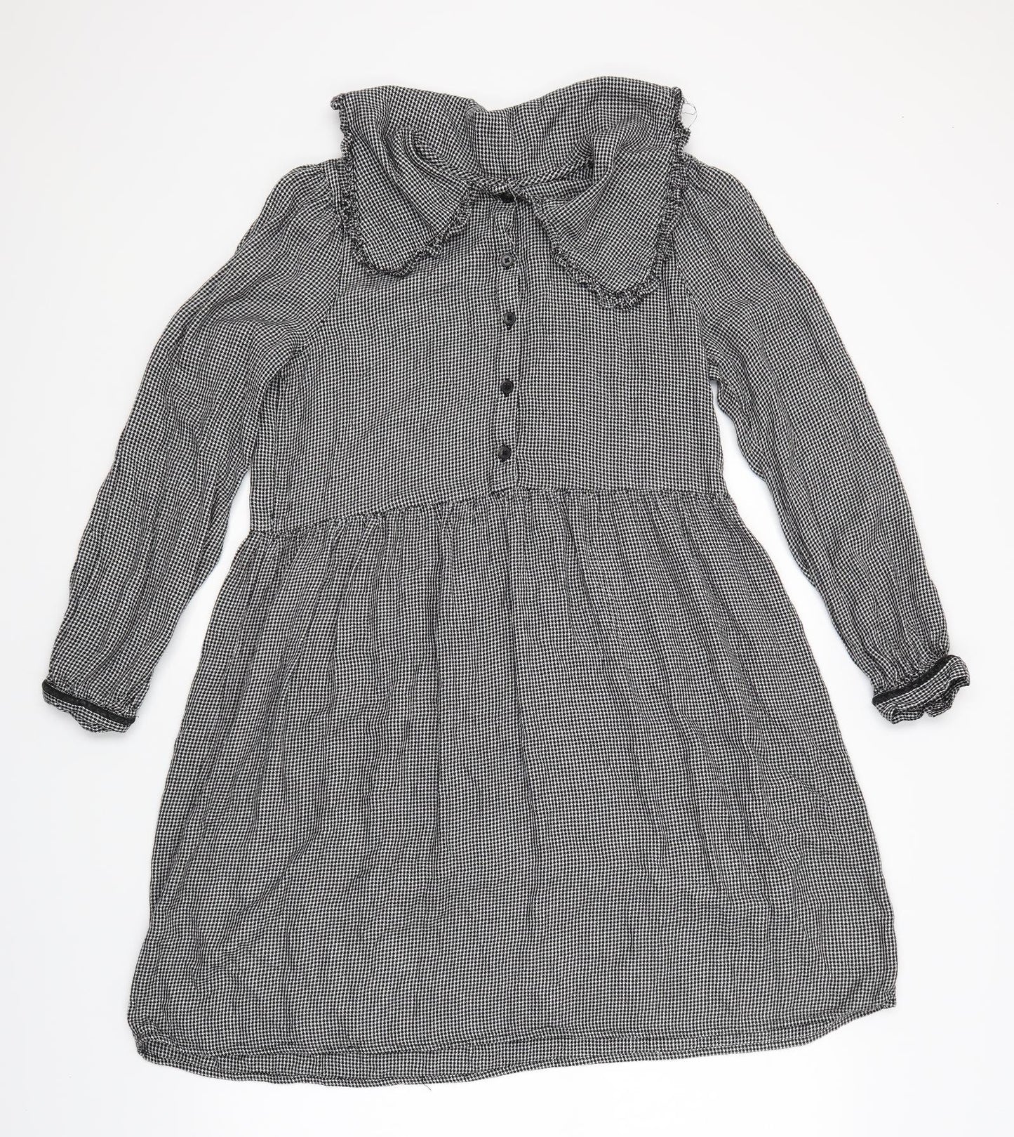 NEXT Girls Grey Houndstooth  Fit & Flare  Size 15 Years