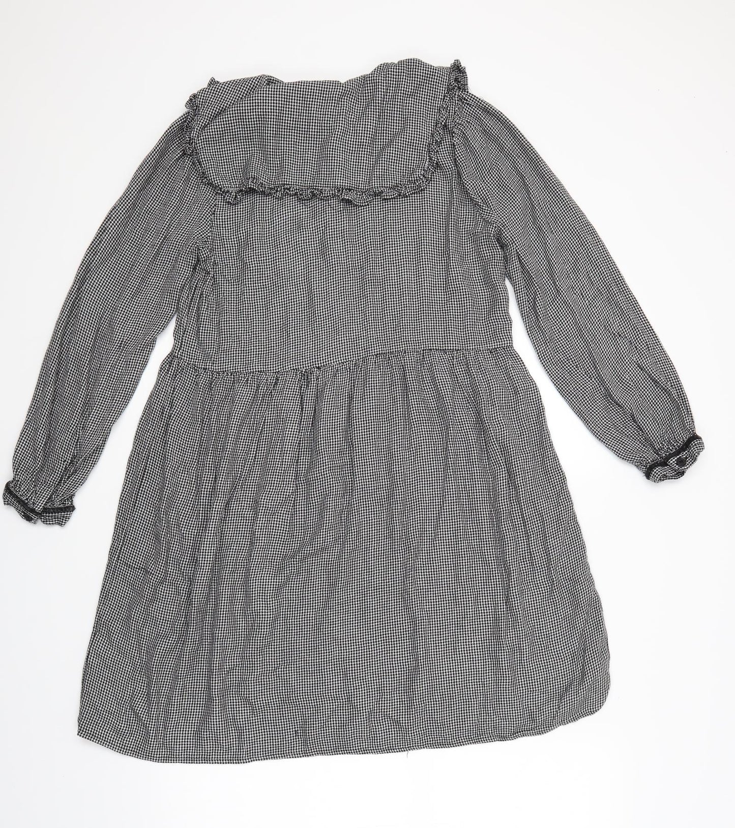 NEXT Girls Grey Houndstooth  Fit & Flare  Size 15 Years