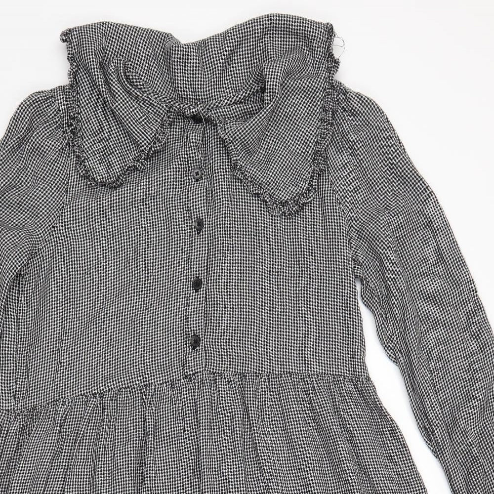 NEXT Girls Grey Houndstooth  Fit & Flare  Size 15 Years