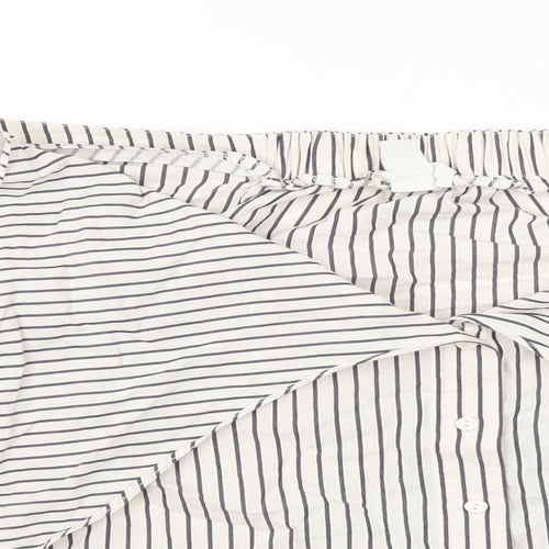 H&M Womens Ivory Striped  Basic Button-Up Size 10