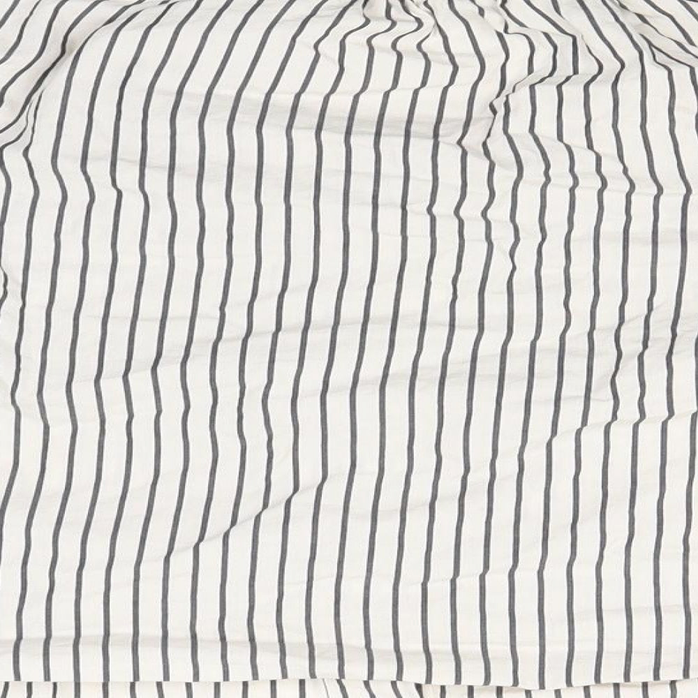 H&M Womens Ivory Striped  Basic Button-Up Size 10