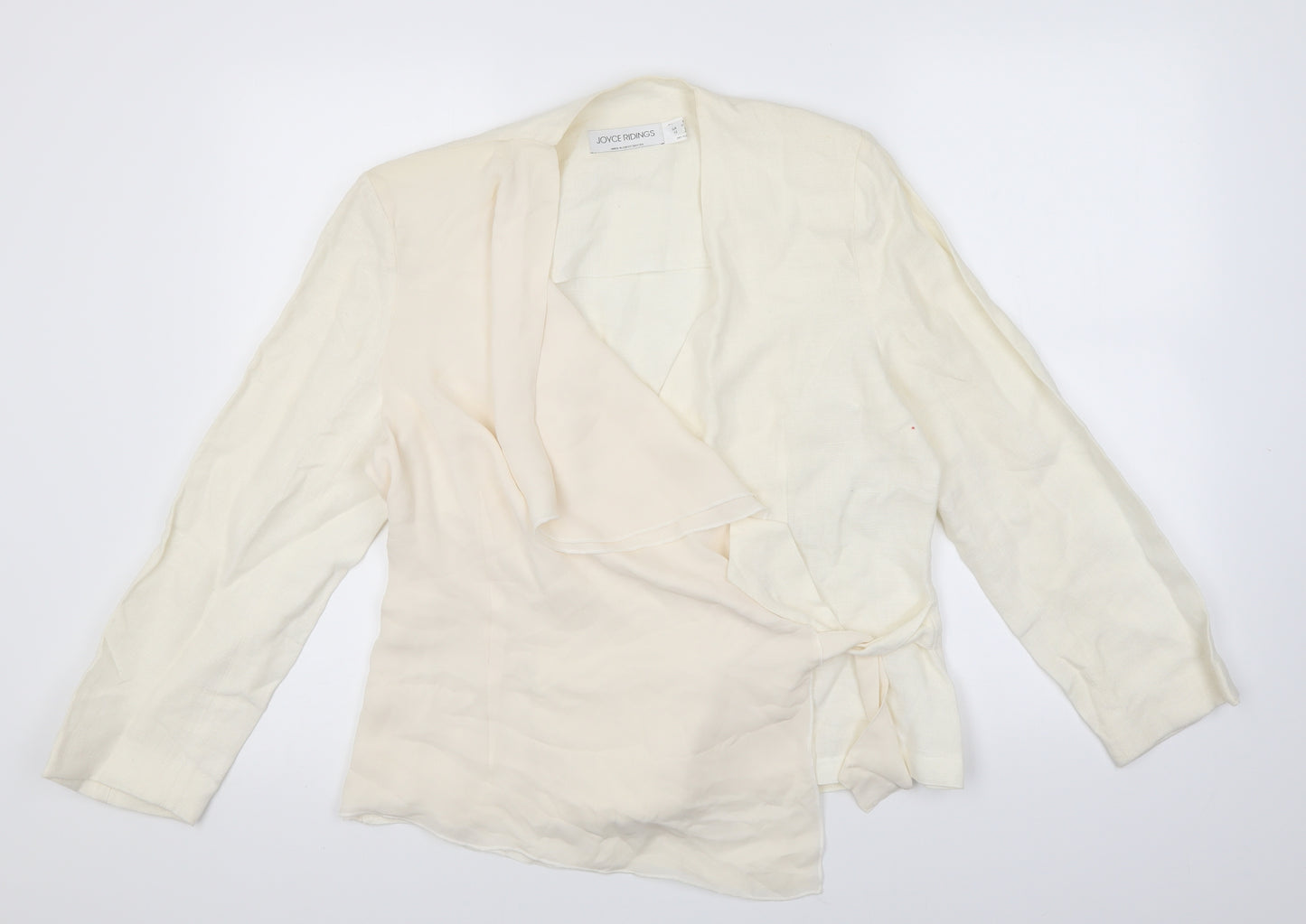 Joyce Ridings Womens Ivory   Wrap Jumper Size 12