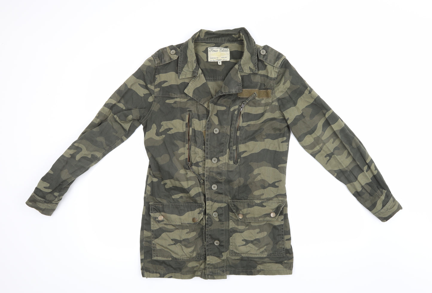 Parisian Collection Womens Multicoloured Camouflage  Military Jacket Jacket Size 8