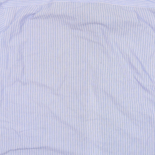 M&S Collection Mens Blue Striped   Dress Shirt Size 15