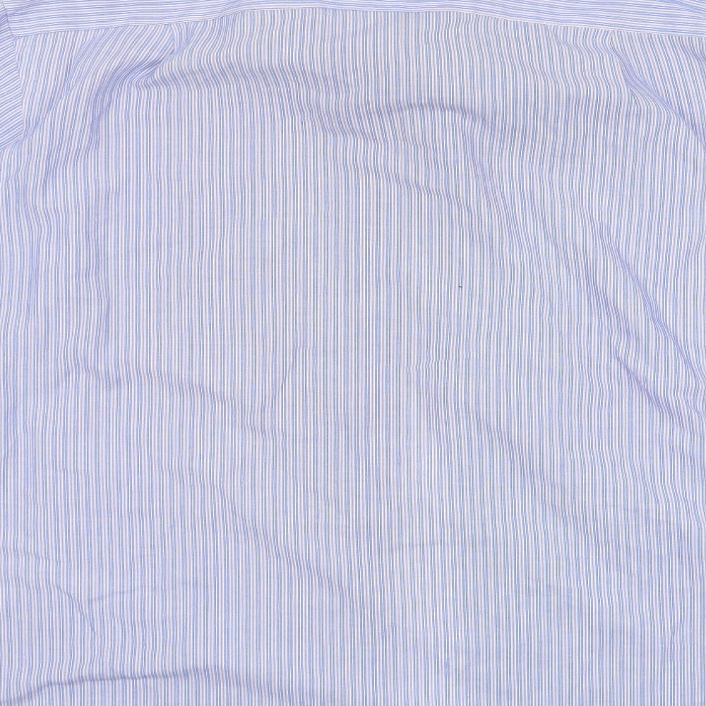 M&S Collection Mens Blue Striped   Dress Shirt Size 15
