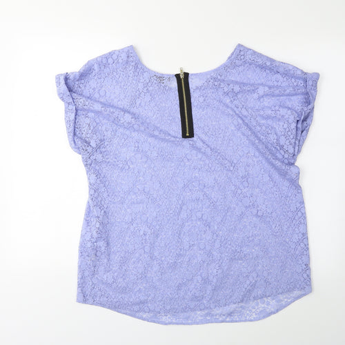 River Island Womens Blue Geometric  Basic Blouse Size 16