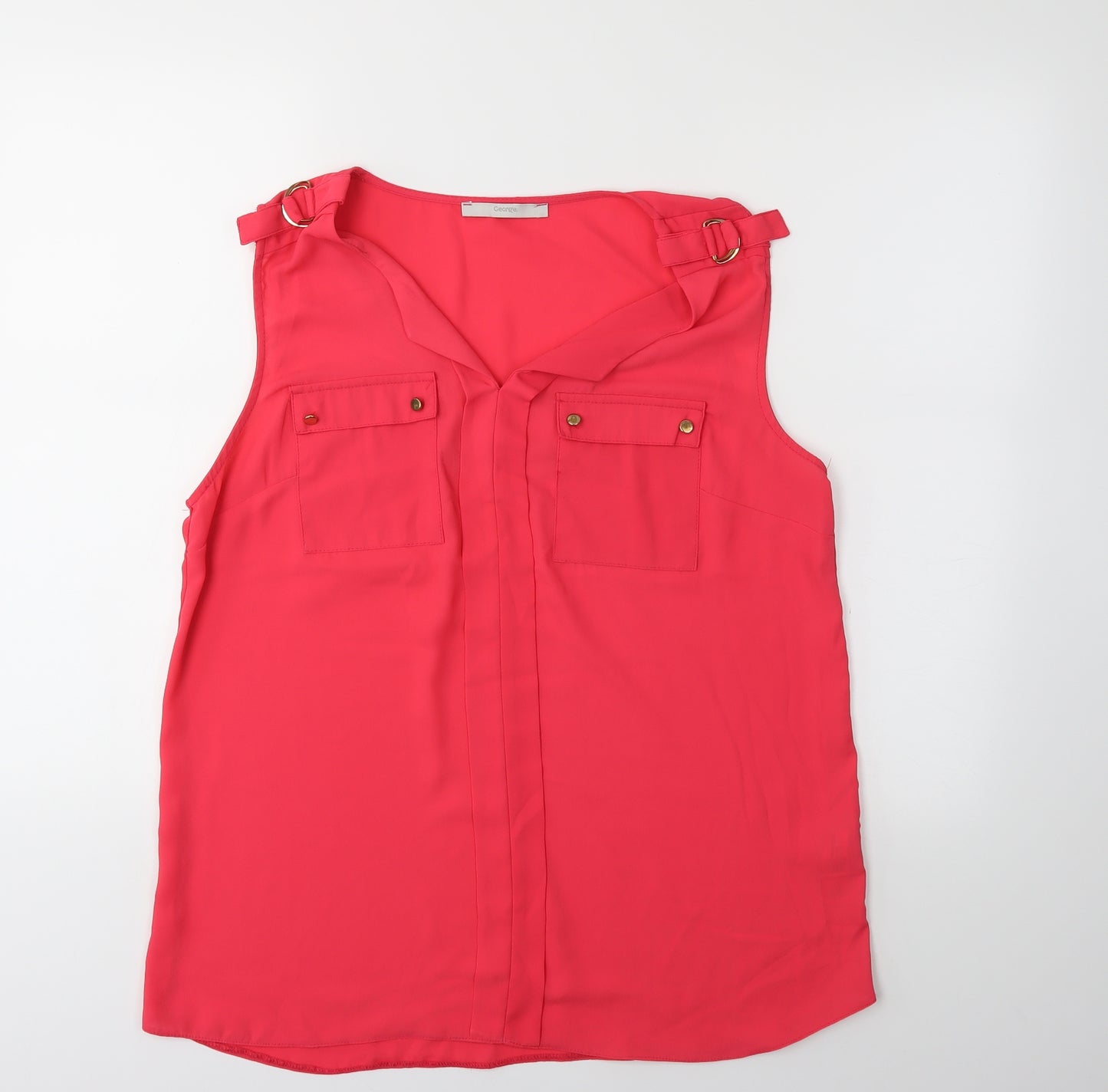 George Womens Red   Basic Blouse Size 14