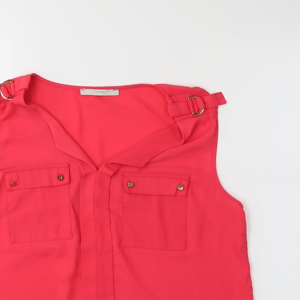 George Womens Red   Basic Blouse Size 14