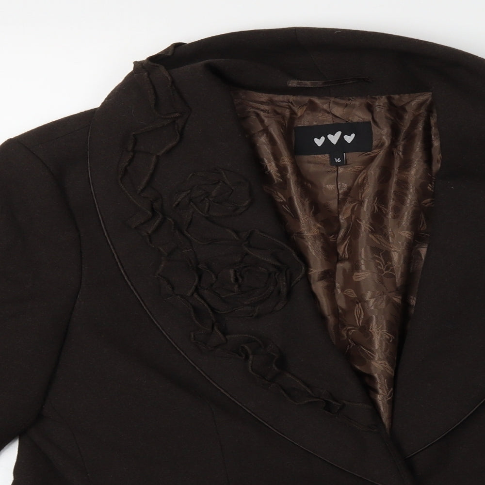 Per Una Womens Brown   Jacket Blazer Size 16