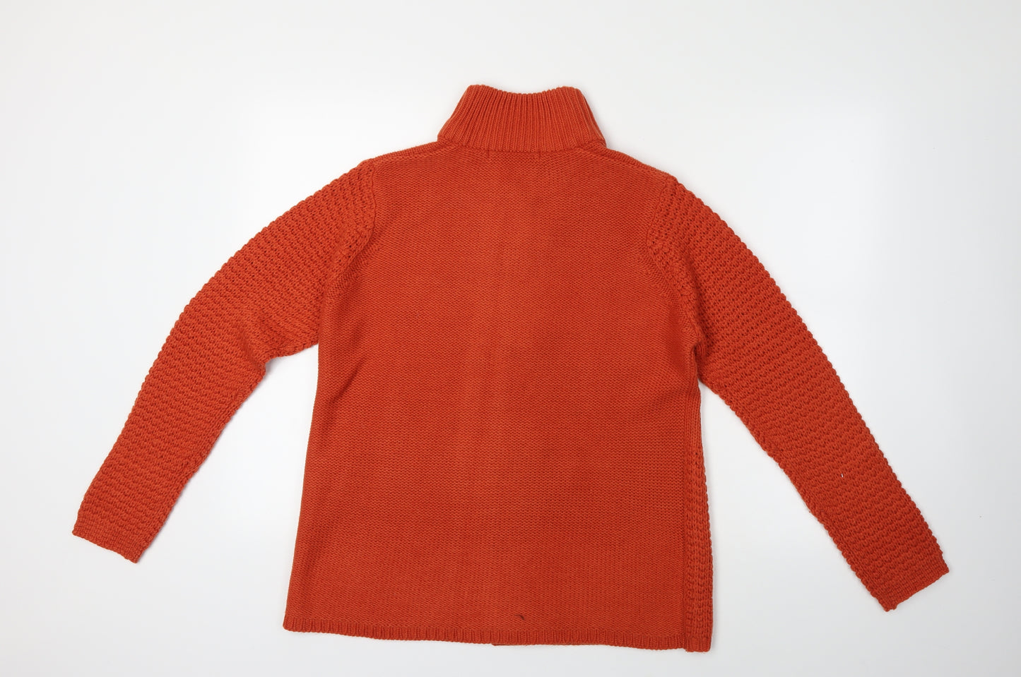 Isle Womens Orange Argyle/Diamond  Cardigan Jumper Size 14