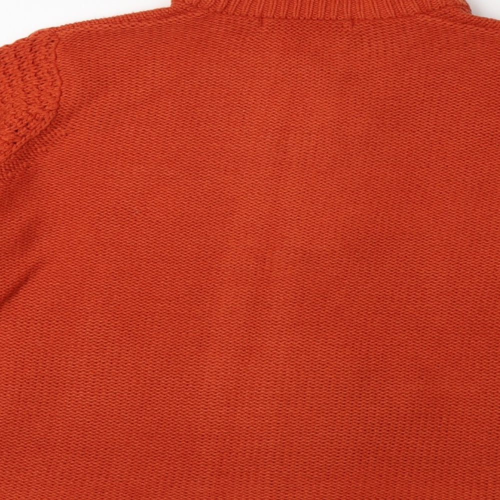 Isle Womens Orange Argyle/Diamond  Cardigan Jumper Size 14