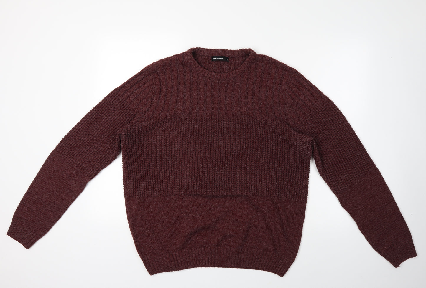 Cedar Wood State Mens Brown Argyle/Diamond  Pullover Jumper Size L