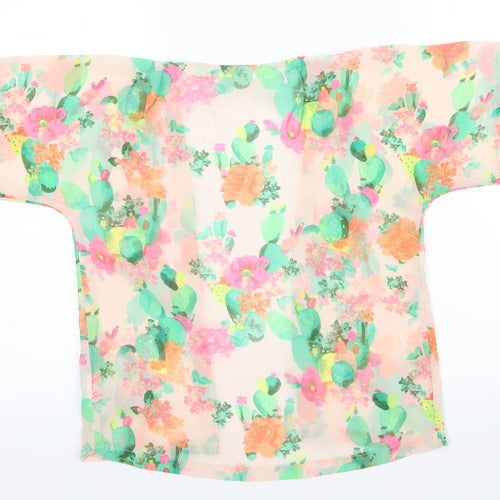 H&M Girls Green Floral  Basic Casual Size 6-7 Years