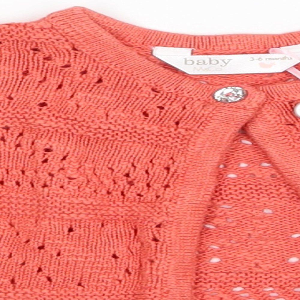 M&Co Girls Red   Basic Blouse Size 3-6 Months