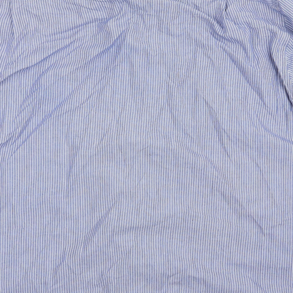 Taylor & Wright Mens Blue Striped   Dress Shirt Size 17
