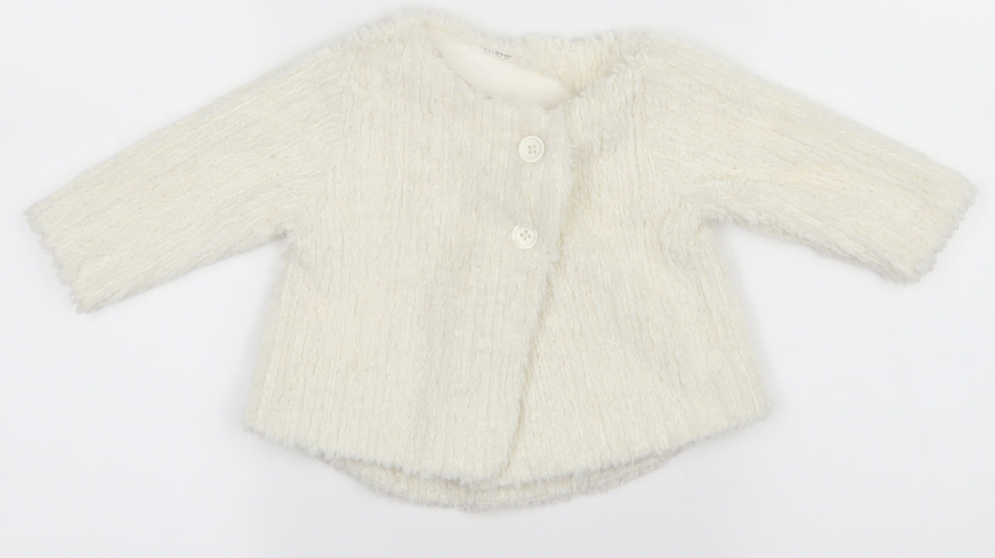 NEXT Baby Baby White   Basic Coat Jacket Size 3-6 Months