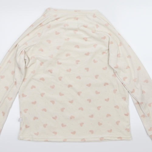 Love to lounge  Womens White Solid  Babydoll Pyjama Top Size 12  - Hearts