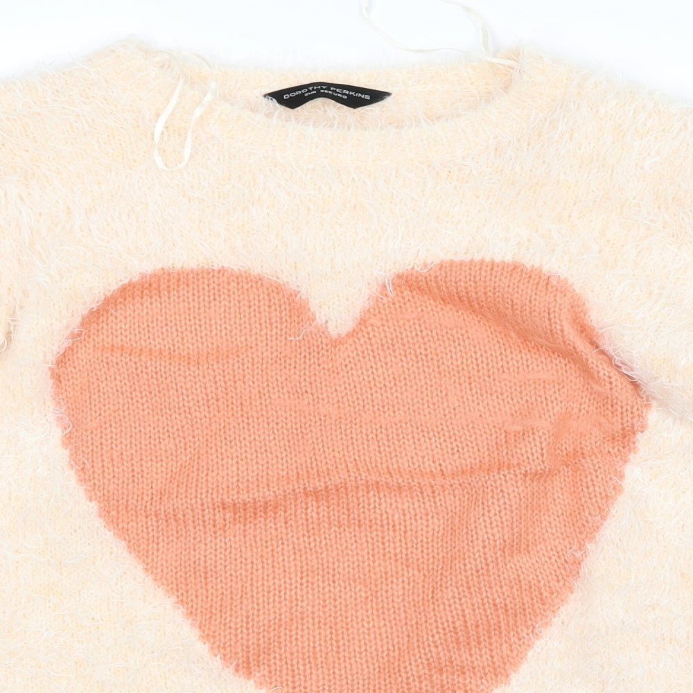 Dorothy Perkins Womens Pink   Pullover Jumper Size 8  - Heart