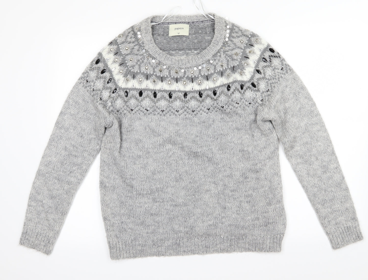 Papaya Womens Grey   Pullover Jumper Size M