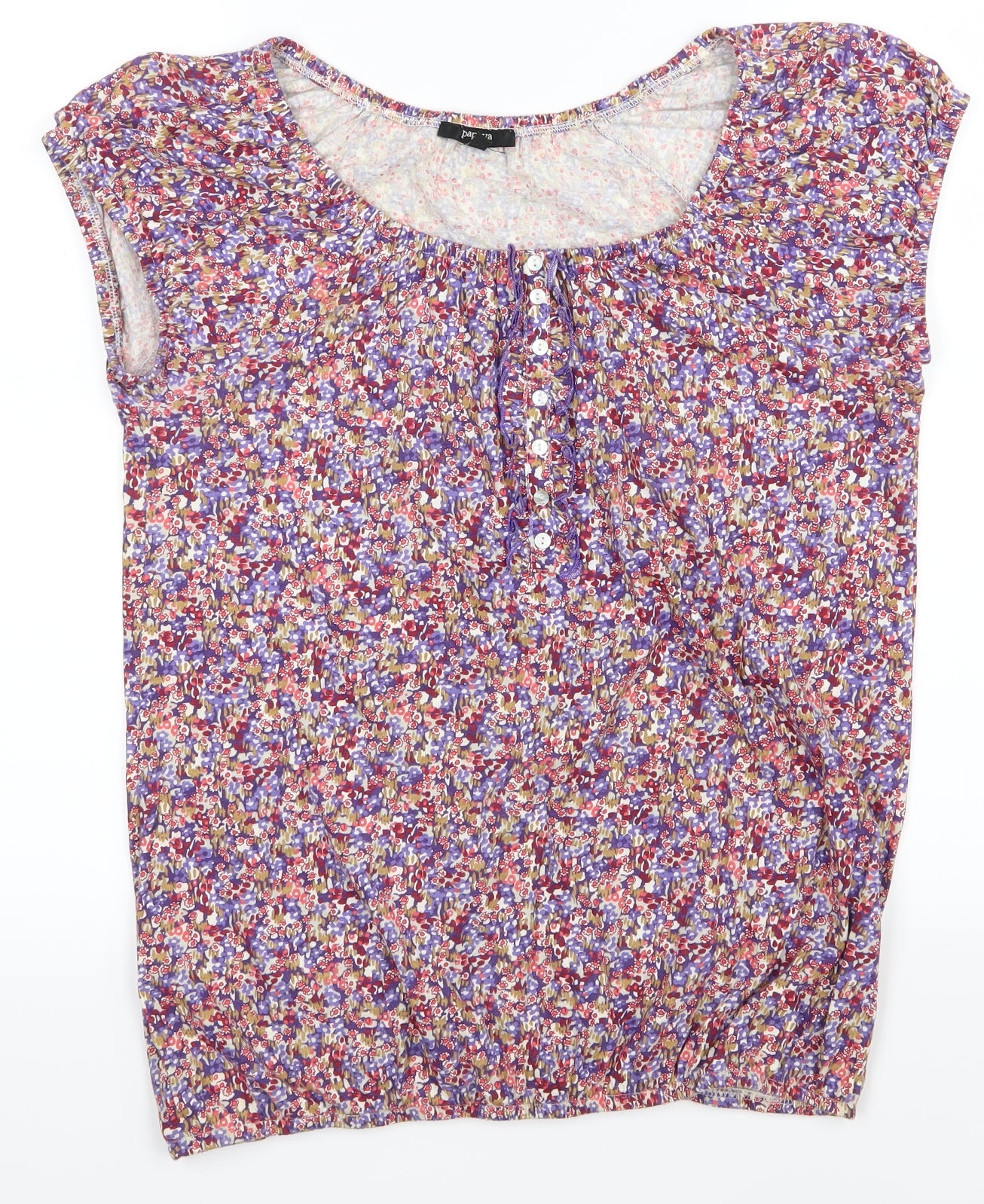 Papaya Womens Purple Floral  Basic Blouse Size 12
