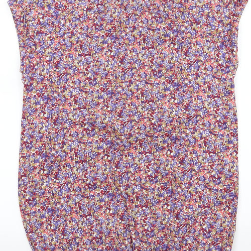 Papaya Womens Purple Floral  Basic Blouse Size 12