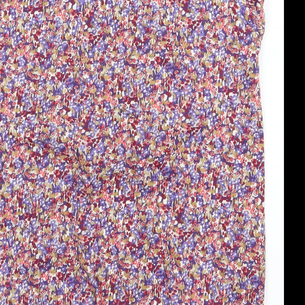 Papaya Womens Purple Floral  Basic Blouse Size 12