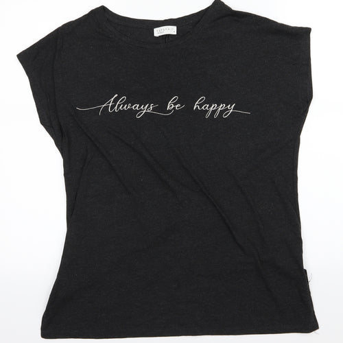 Papaya Womens Grey   Basic T-Shirt Size M  - Always be happy