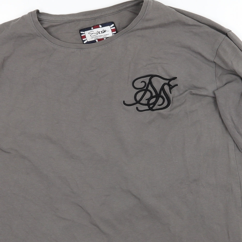 Sikskin Mens Grey    T-Shirt Size M