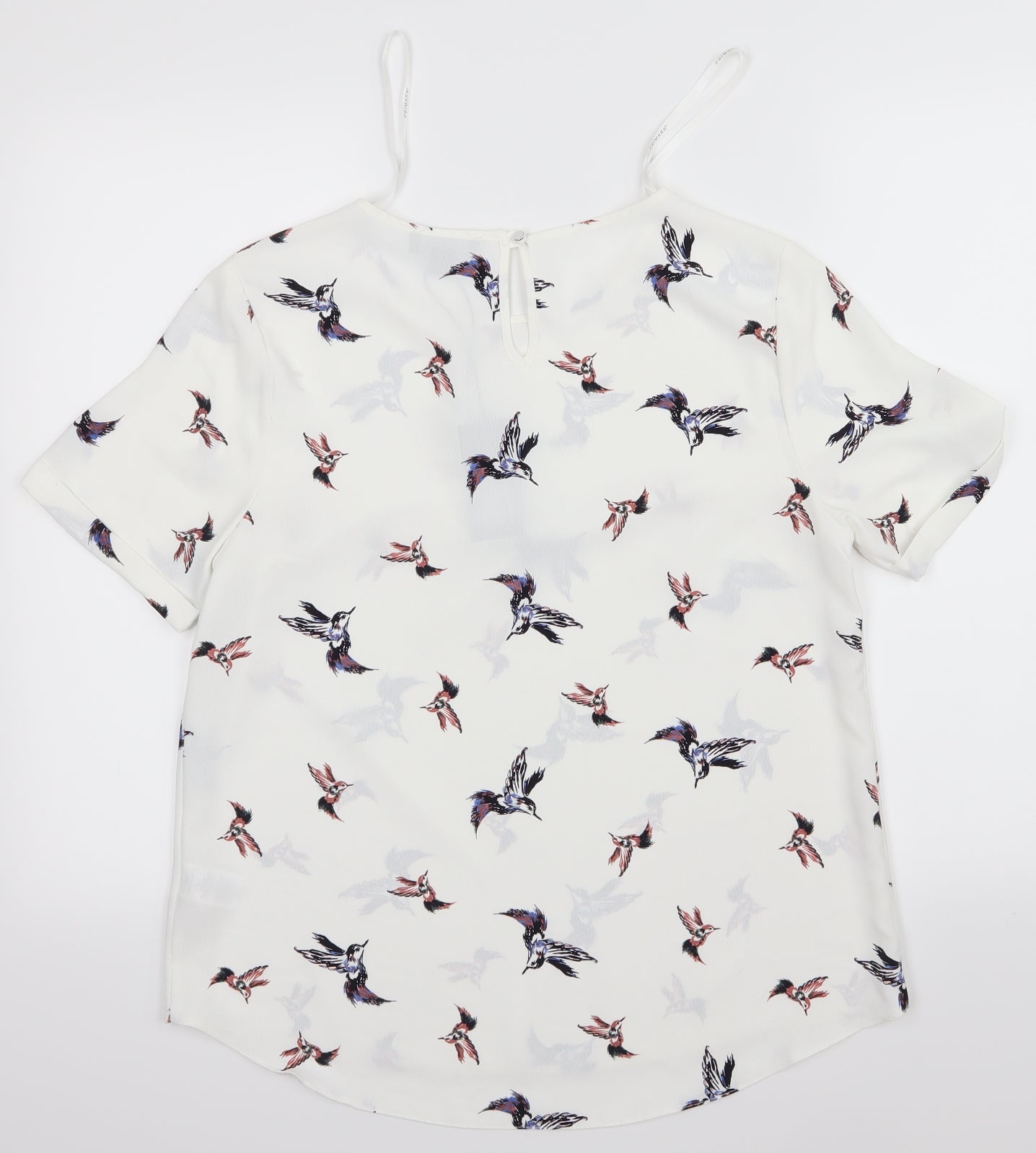 Primark Womens White   Basic Blouse Size 12  - Birds