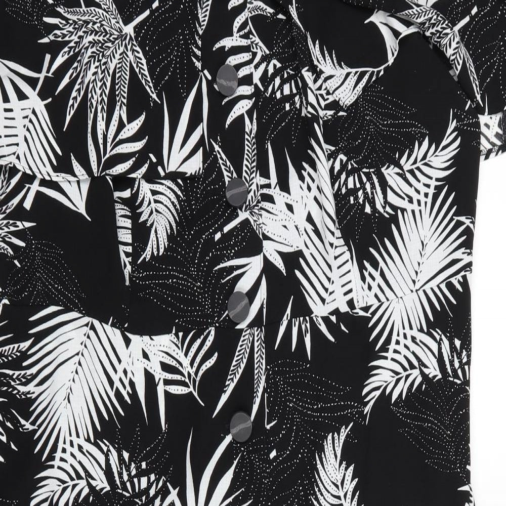 George Womens Black Floral  A-Line  Size 20