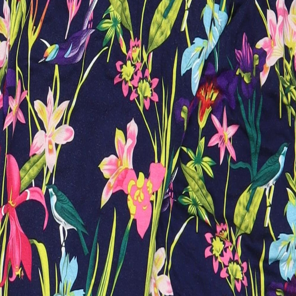 TU Womens Blue Floral  Bloomer Trousers Size 14 L20 in