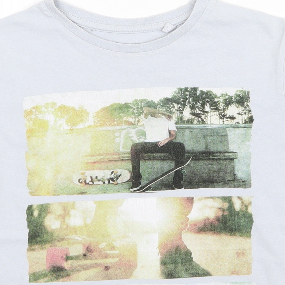 NEXT Boys Grey   Basic T-Shirt Size 8 Years  - Skate