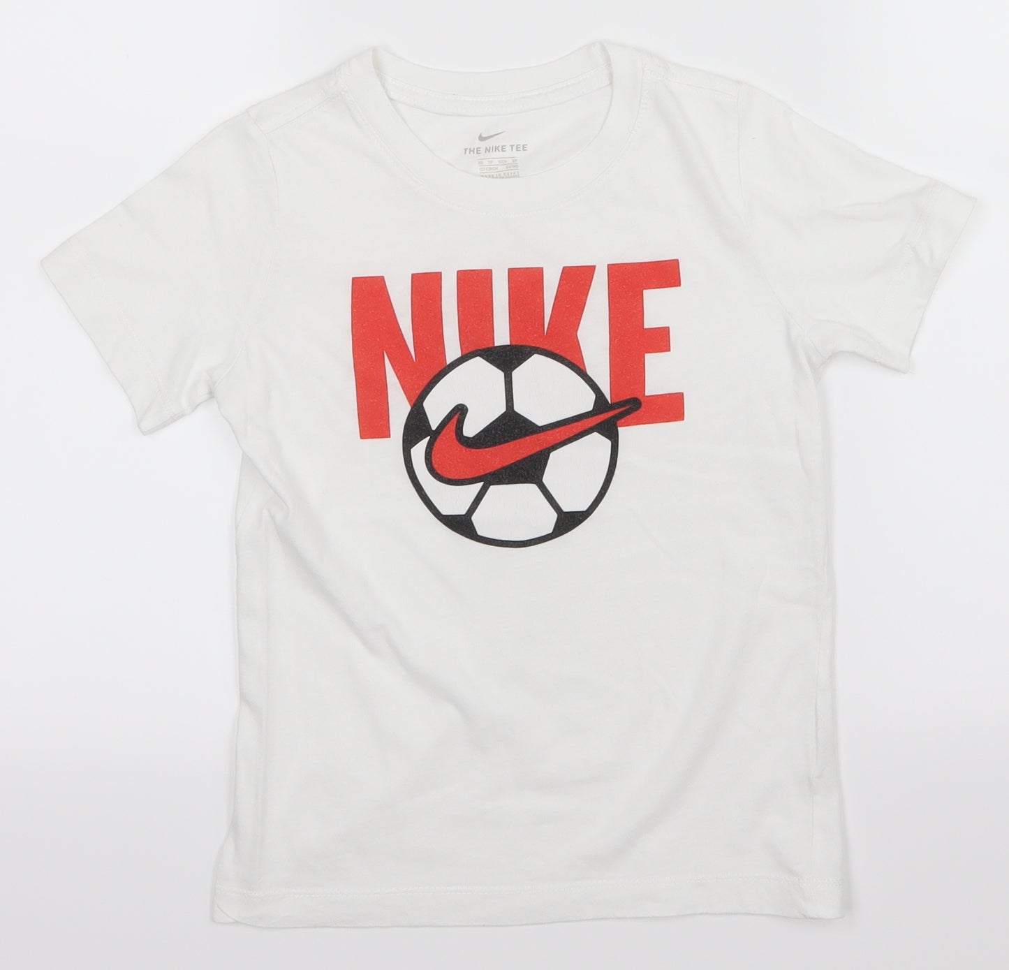 Nike Boys White   Basic T-Shirt Size 6-7 Years  - football