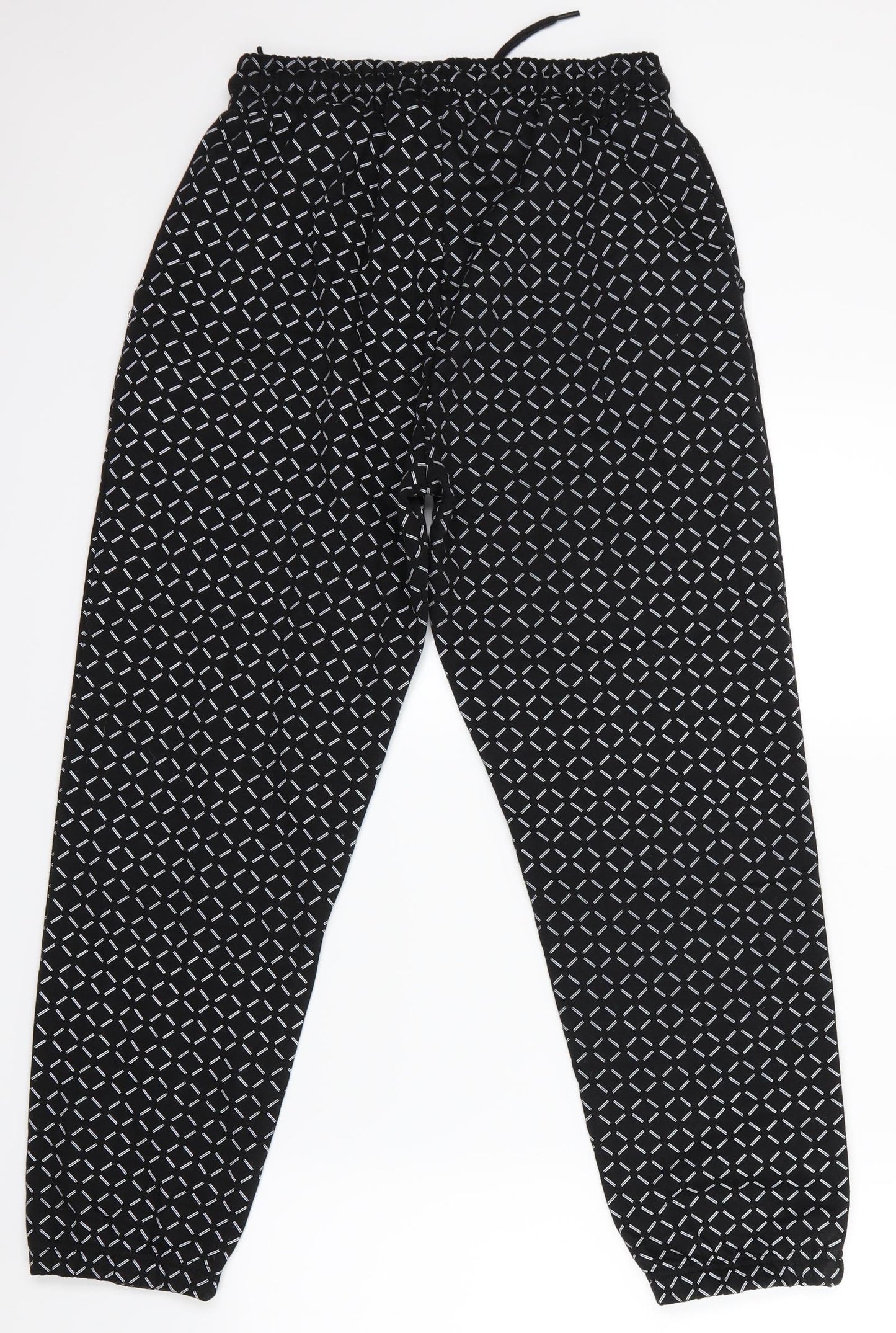 Cameo Rose Womens Black Geometric  Jogger Trousers Size L L25 in