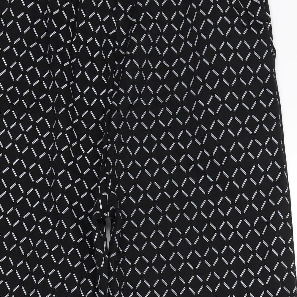 Cameo Rose Womens Black Geometric  Jogger Trousers Size L L25 in
