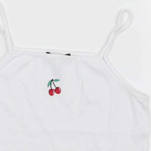 New Look Girls White   Basic T-Shirt Size 14-15 Years  - Cherry