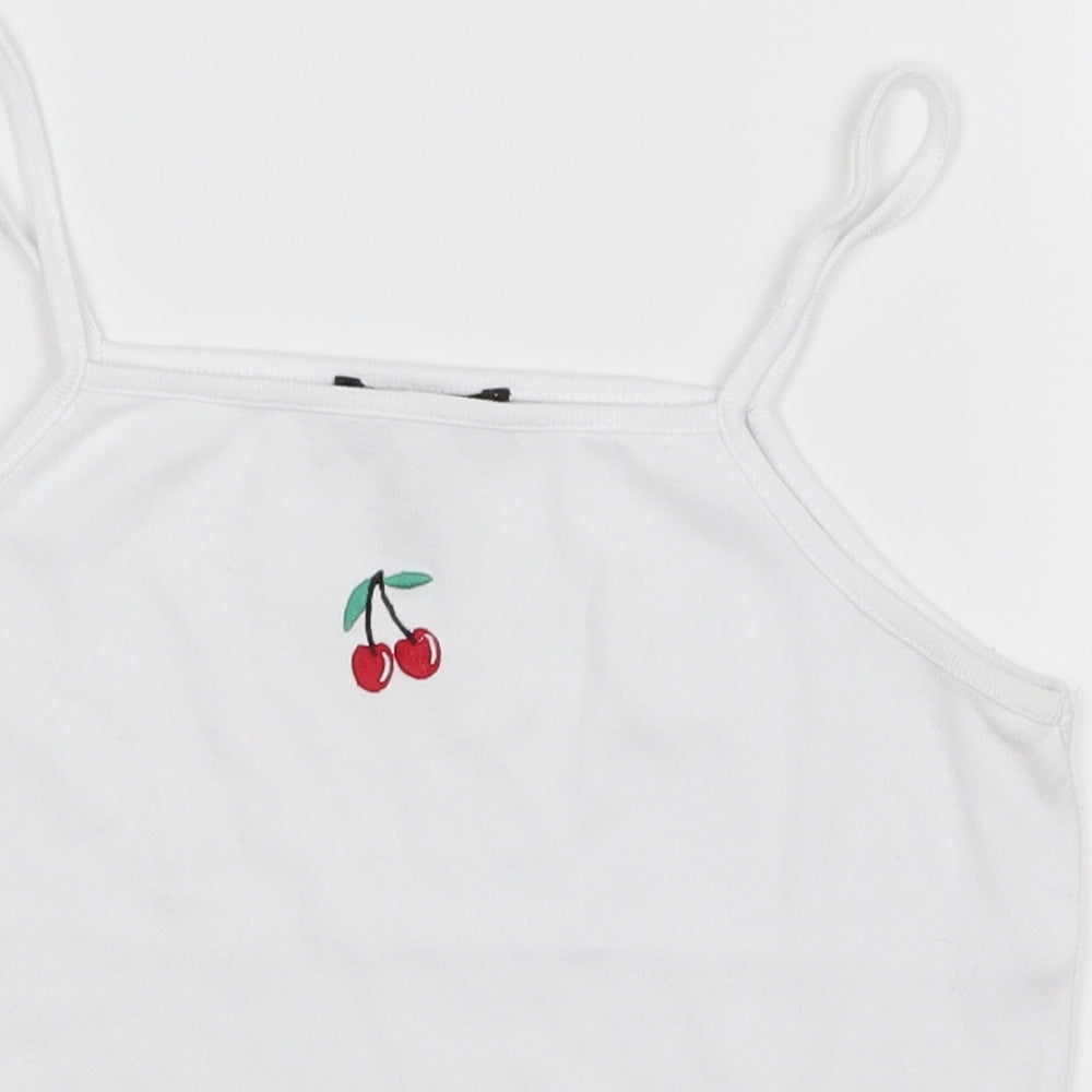 New Look Girls White   Basic T-Shirt Size 14-15 Years  - Cherry