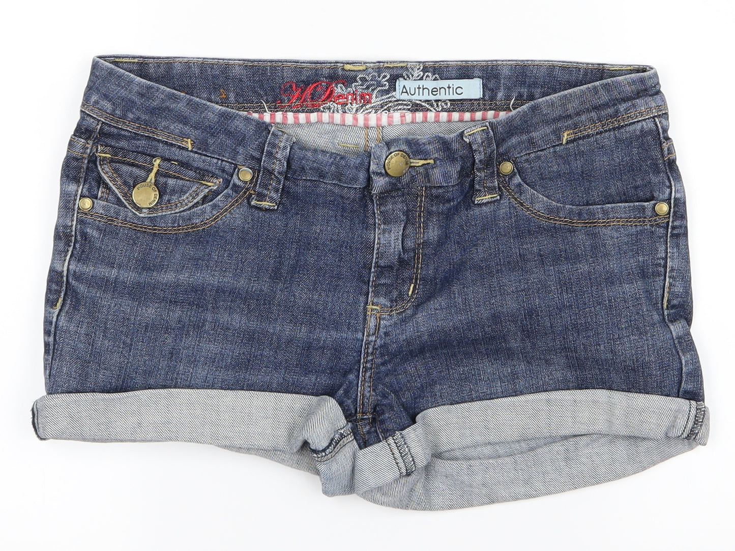 House of Denim Womens Blue   Cut-Off Shorts Size 12