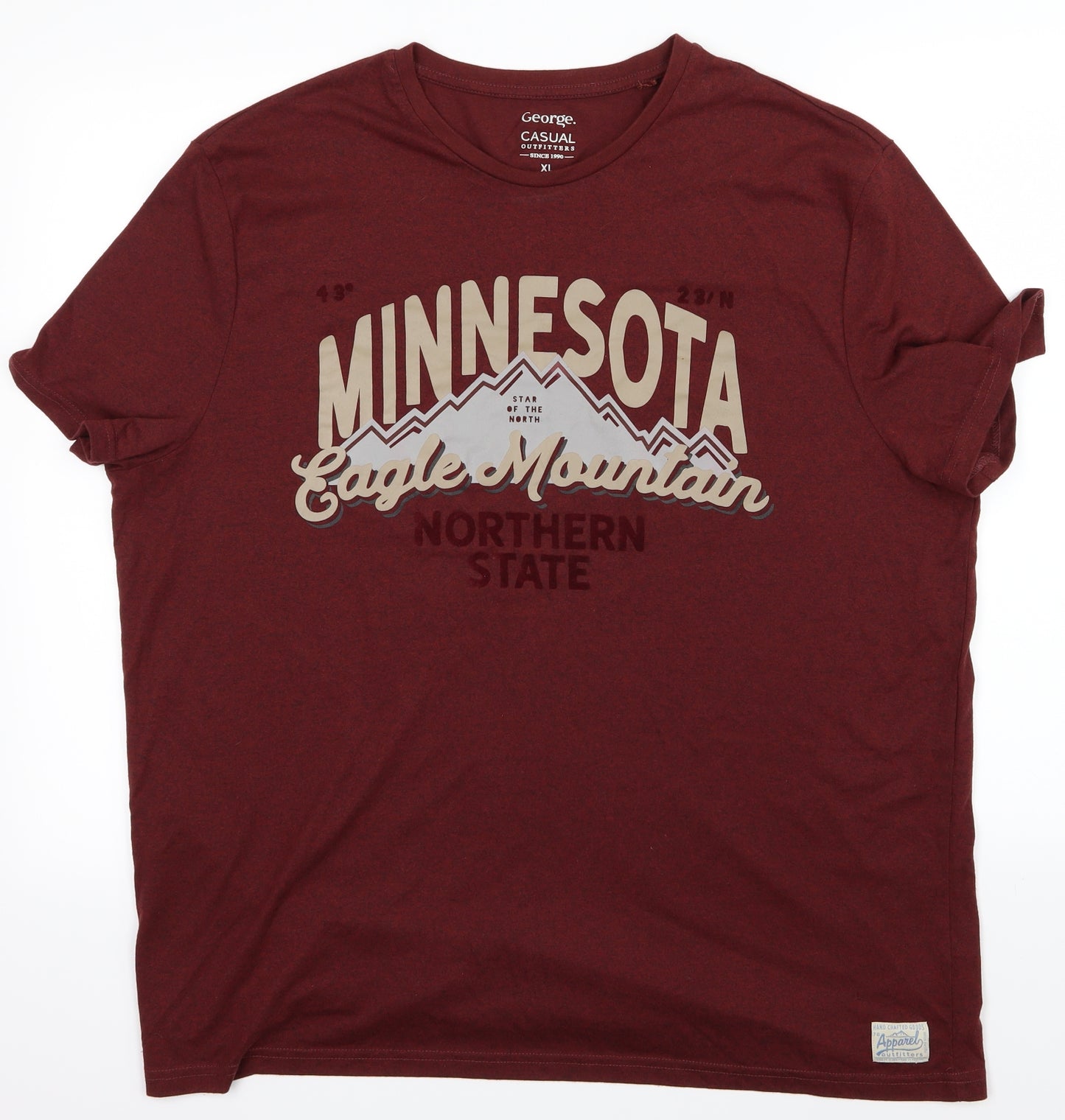 George Mens Brown    T-Shirt Size XL  - Minnesota