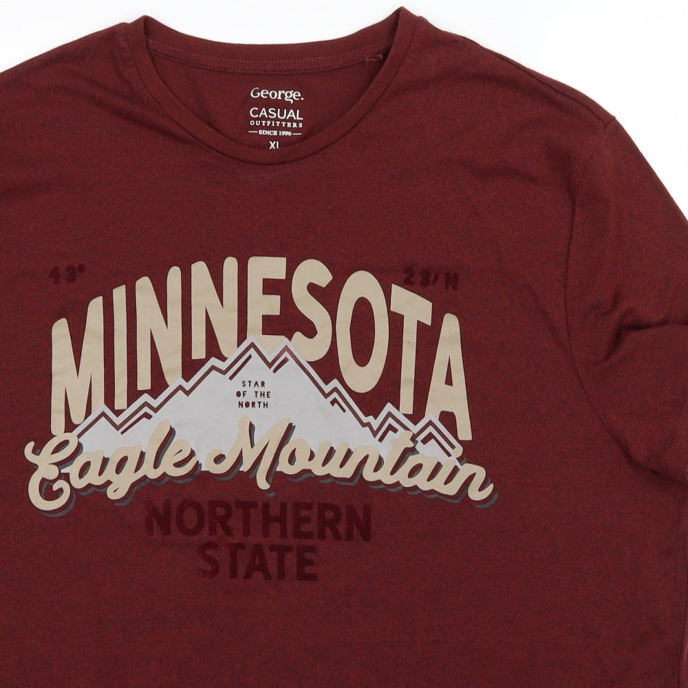 George Mens Brown    T-Shirt Size XL  - Minnesota